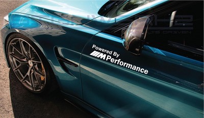 Powered By M Performance Decal Sticker logo M power M3 M5 Z4 M2 M4 335 12'' Pair
