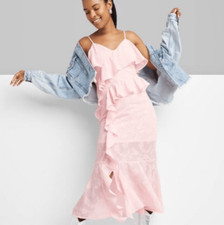 Wild fable Women's Ruffle Midi Dress - Wild Fable Pink new size large