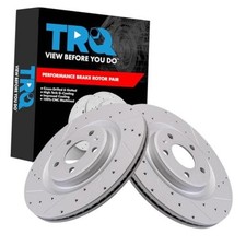 Performance Rear Brake Rotor Set Coated Drilled Slotted Compatible with 17-24