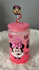 Glas becher Minnie Mouse Rosa Pink Glitzerdec...