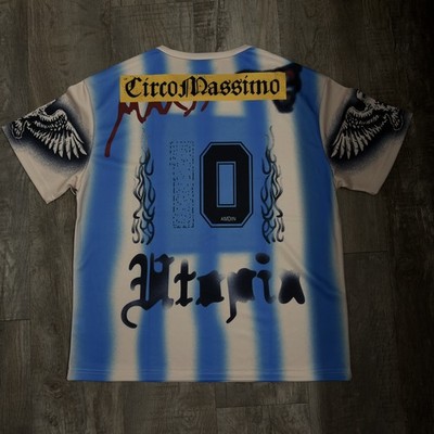 TRAVIS SCOTT ARGENTINA SOCCER JERSEY LARGE IN HAND   SHIPS NEXT DAY