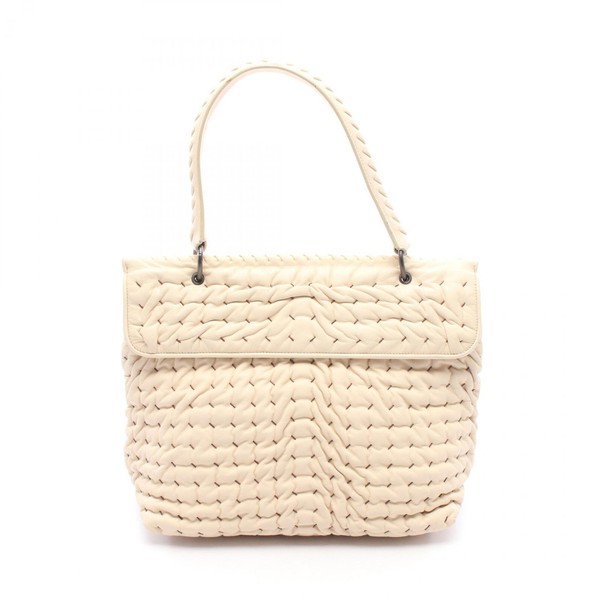 BOTTEGA VENETA Shoulder hand Bag Lambskin Beige Used Women