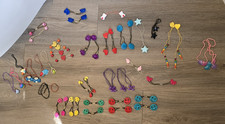 Vtg Goody Twin Bead Ponytail Holders Lot 80s 90s Hair Ties Knocker Ball Hearts