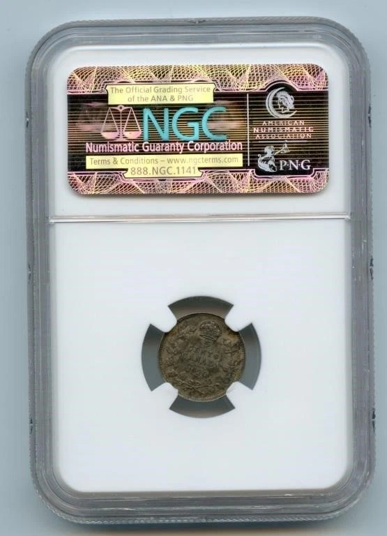 1920 Canada 5 Cents Silver Coin NGC AU55