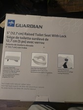 Medline Guardian 5" Raised Toilet Seat Locking Non-Slip Lightweight White