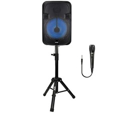 PBX-1206SM 12" 21W Bluetooth Rechargeable Speaker, True Wireless, Mic, Stand