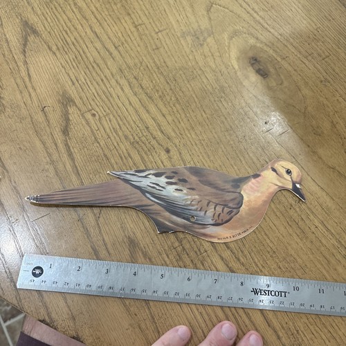 1975 PS Olt Pekin IL Paper 2D Dove Decoy Cardboard Cutout Turtle Doves Morning