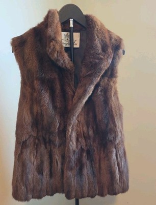 Vintage Douglas Furs Brown Women's Natural Mink Fur Vest-Beautiful  