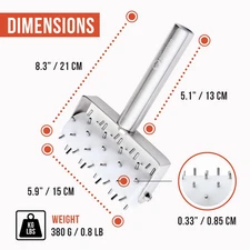 Stainless Steel Pizza Dough Docker Roller 21 X 14.5 Cm Spike Length 7 Mm Kitchen