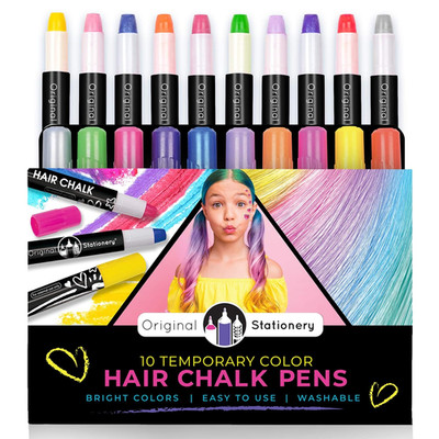 Hair Chalk Pens for Girls Ages 7+, 10Pack Washable Temporary Hair Color Set F...