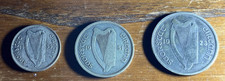Good Grade Irish Silver coins - 1928 Half Crown, 1935 Shilling and 1931 Florin.