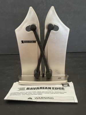 Bavarian Edge Knife Sharpener With Manual Silver Black Kitchen Knife Scissor