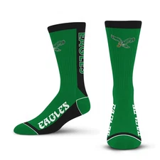 For Bare Feet NFL Philadelphia Eagles MVP Crew Socks Team Color Large - Men's 8-