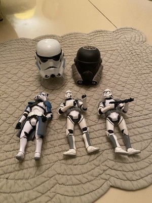 Stars Wars Stormtrooper 5 Figure Lot Stormtrooper Tubbx & Legion Helmets