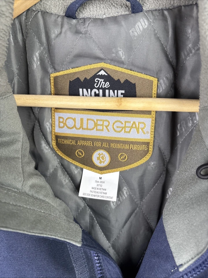 Boulder Gear The Incline Quilted Coat Size Medium Blue Primaloft Insulated - Image 3 of 4