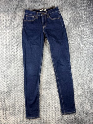 Levi's 721 High Rise Super Skinny Leg Jeans Womens 25 Blue Denim Cotton Zip Fly
