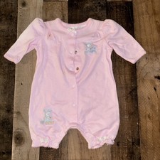 Vintage Sesame Street Babies Pink One Piece Snap Up Romper