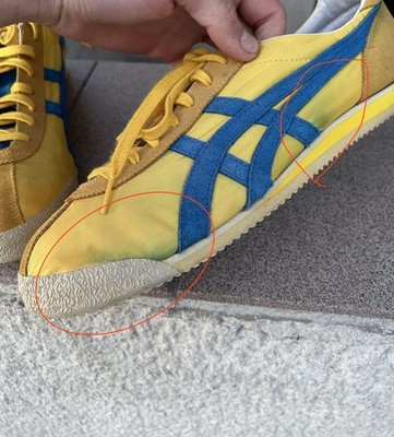 Vtg Onitsuka Tiger Corsair D321N Sneaker Shoes Blue Yellow Mens