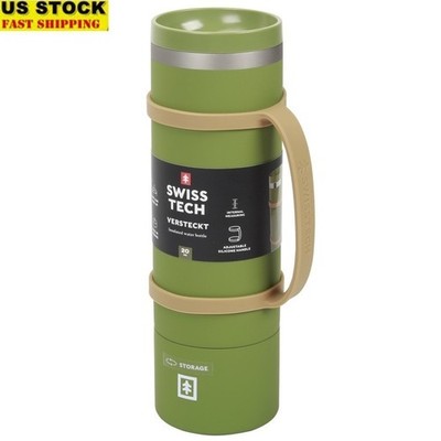 Insulated Stainless Steel Water Bottle 360 Sip Lid Hidden Storage Soft Touch New