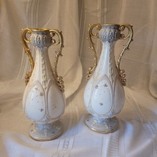 Imperial Amphora Turn-Teplitz 12" Vases Spider Web Motif Whiplash Mint NOCHIPS