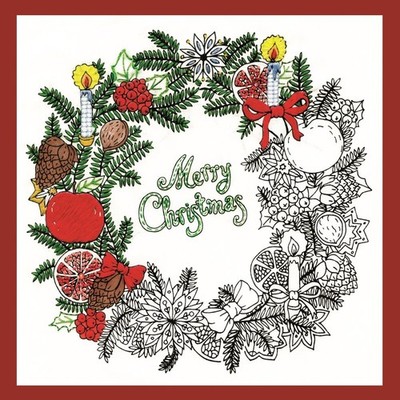 Christmas Wreath Zenbroidery Kit, 10'' x 10'', Various