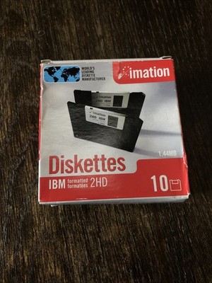 Imation 3.5  Floppy Disk Pack Of 10 IBM Formatted 1.44MB - New Open Box