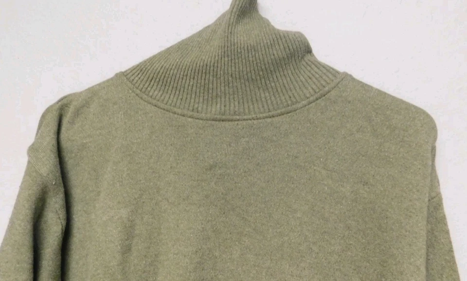 Suéter Woolrich Mujer XL Verde Oliva Winward Cuello Alto 100% Algodón Nuevo Foto 3 de 4