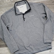 Mens Columbia Hart Mountain Snap Collar Pullover Gray Sweatshirt NWT Size L