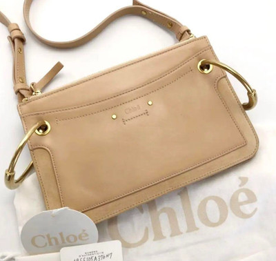 CHLOE Roy Leather Small Shoulder Crossbody Bag Biscuit Pink Used From Japan