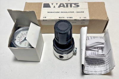 #ad #ad NEW Parker Watts R374 01BG Mini Pressure Regulator 1 8quot; 0 60Psi Gauge $39.00