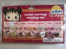 Ni Hao Kai Lan NWT Day Of The Week STICKER EARRINGS RINGS Toy SET 2010 Nick Jr