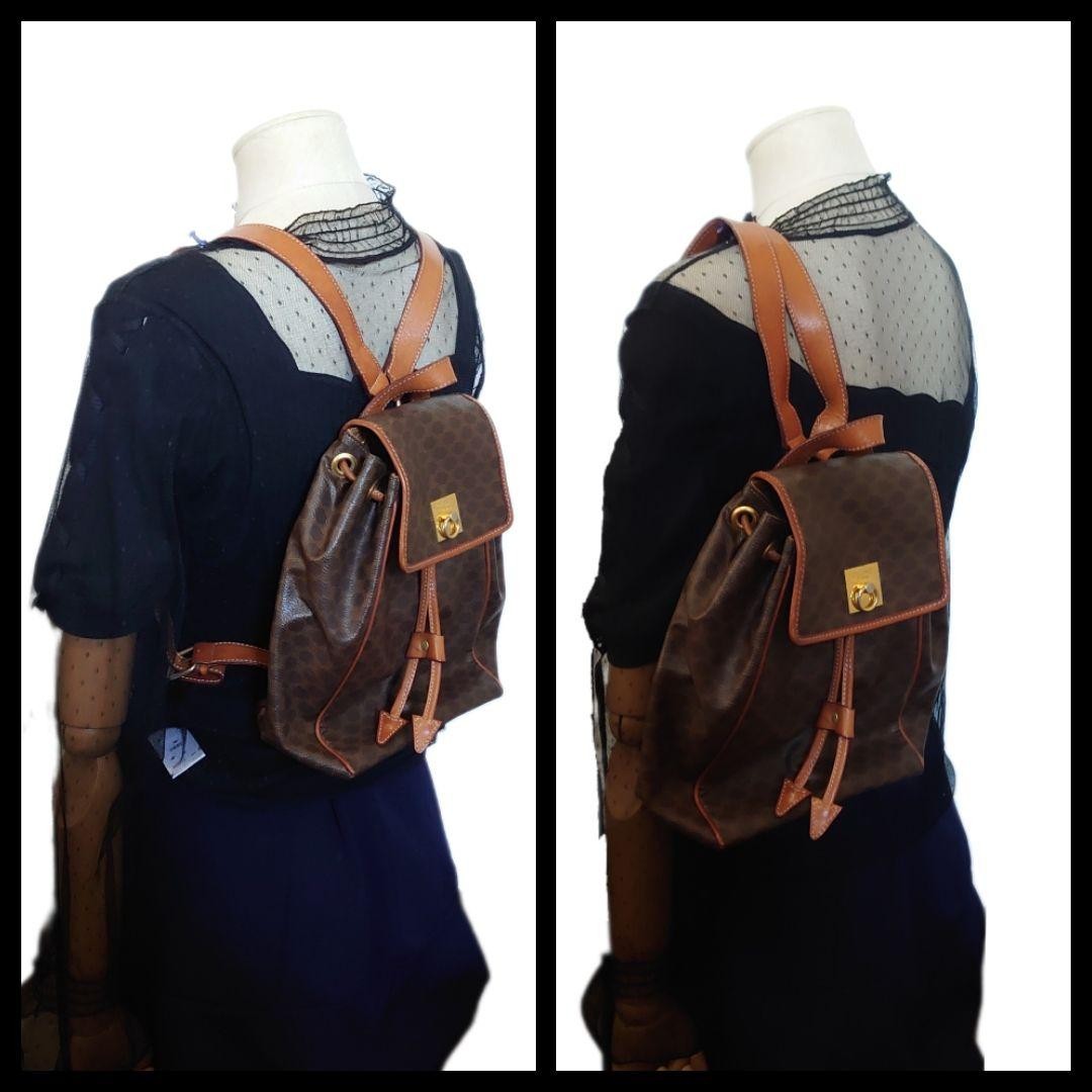 CELINE Vintage Macadam Pattern Mini Backpack Back… - image 9