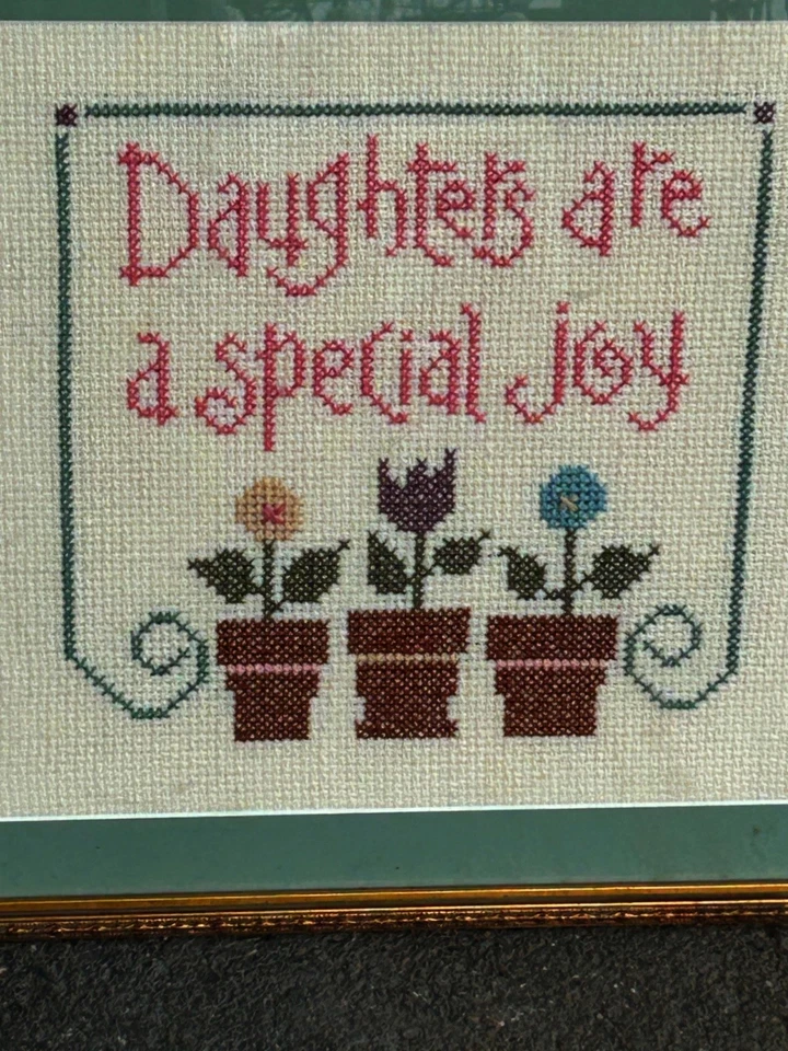 Daughters Cross Stitch Heart In Hand Lizzie Kate Framed Potted Plant - Image 3 of 4