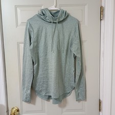Reebok Women's Large Pullover Green Thumbholes Athletic Hoodie JC