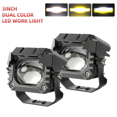 2pcs 12-80V 15W Universal Motorcycle External Headlight Auxiliary Headlamp