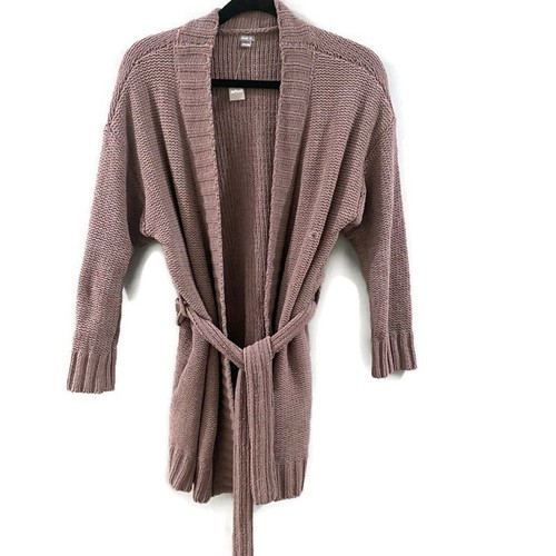 Aerie Taupe Open Front Belted Chenille 