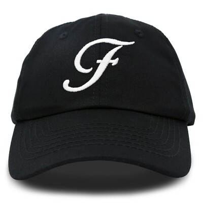 DALIX Initial Hat Letter F Womens Baseball Cap Monogram Cursive Embroider
