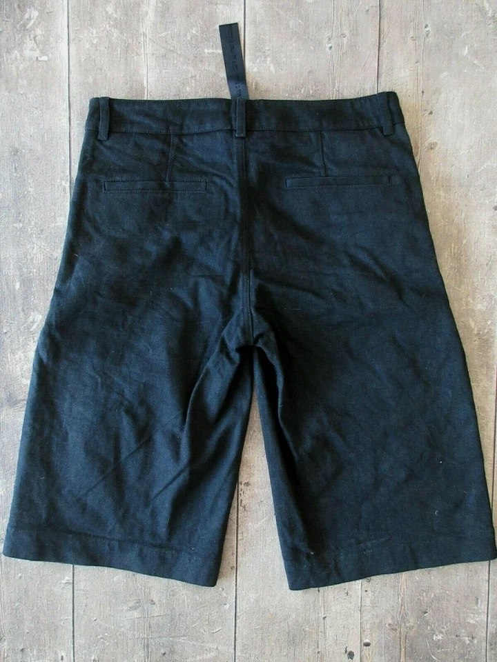 GARETH PUGH SHOW TRAP CROPPED PANTS SHORTS, CUT PLEAT LONG LINED (31x14) BLACK - Image 2 of 4