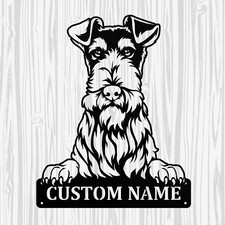 Personalized Fox Terrier Metal Sign, Dog Owner Wall Art, Memorial Gift