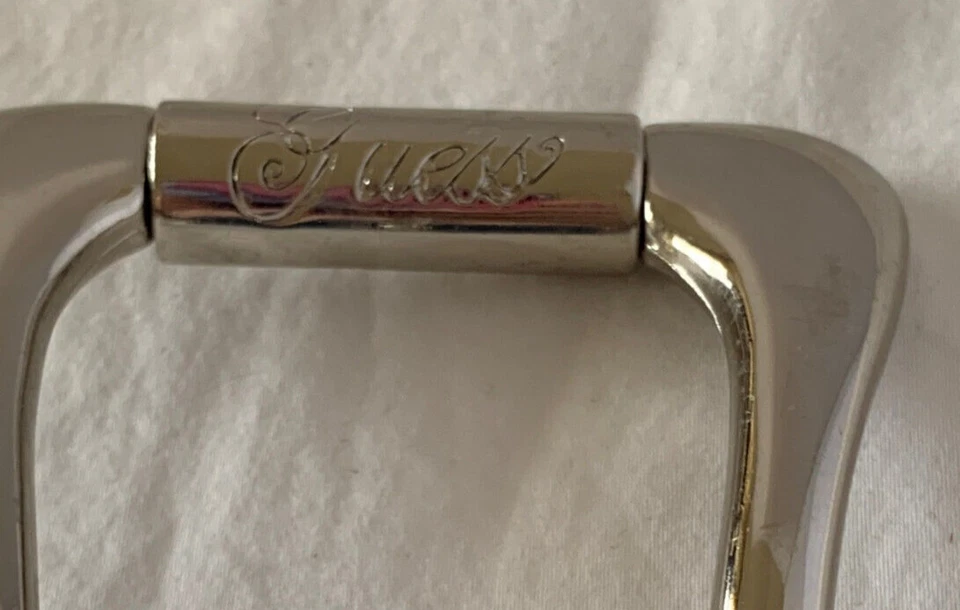 Vintage Guess Cuero Azul Estrás/Estudón Western Talla M se ajusta a 32-36" Cintura Y2K Foto 4 de 4