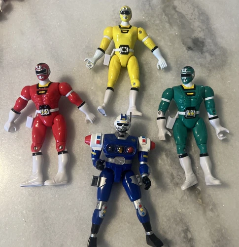 Lot Of 4Vintage 1997 Power Rangers ISpace Figures Blue, Red, Yellow and green ￼