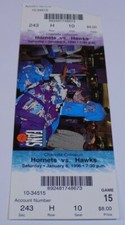 Charlotte Hornets Atlanta Hawks Ticket Stub #10 1/6/96 Glen Rice Larry Johnson