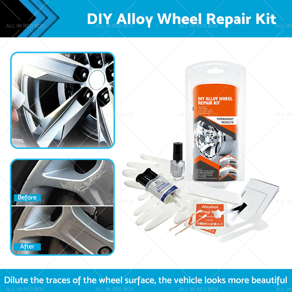 Silver Alloy Wheel Rim Scuffs Scrape Car Kerb Damage Repair Kit Fix