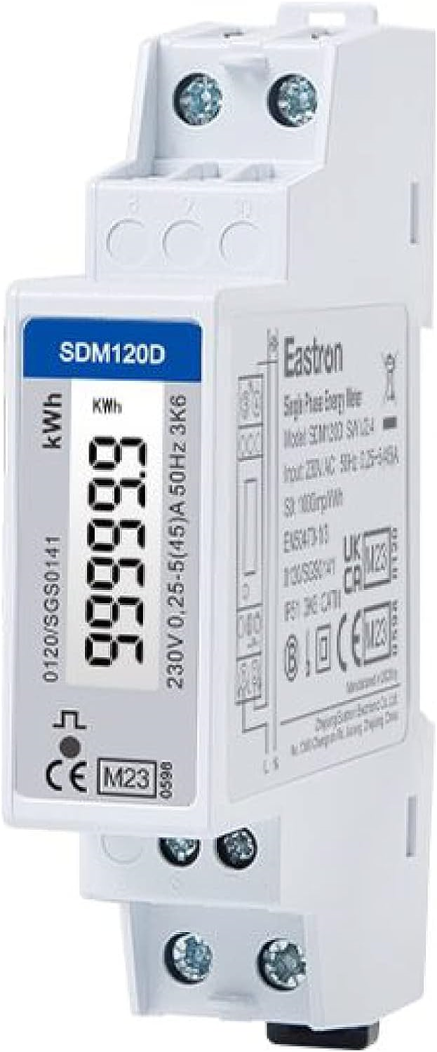 EASTRON SDM120D-MID Electricity Usage Meter - Single Phase - Pulse Output - 45A