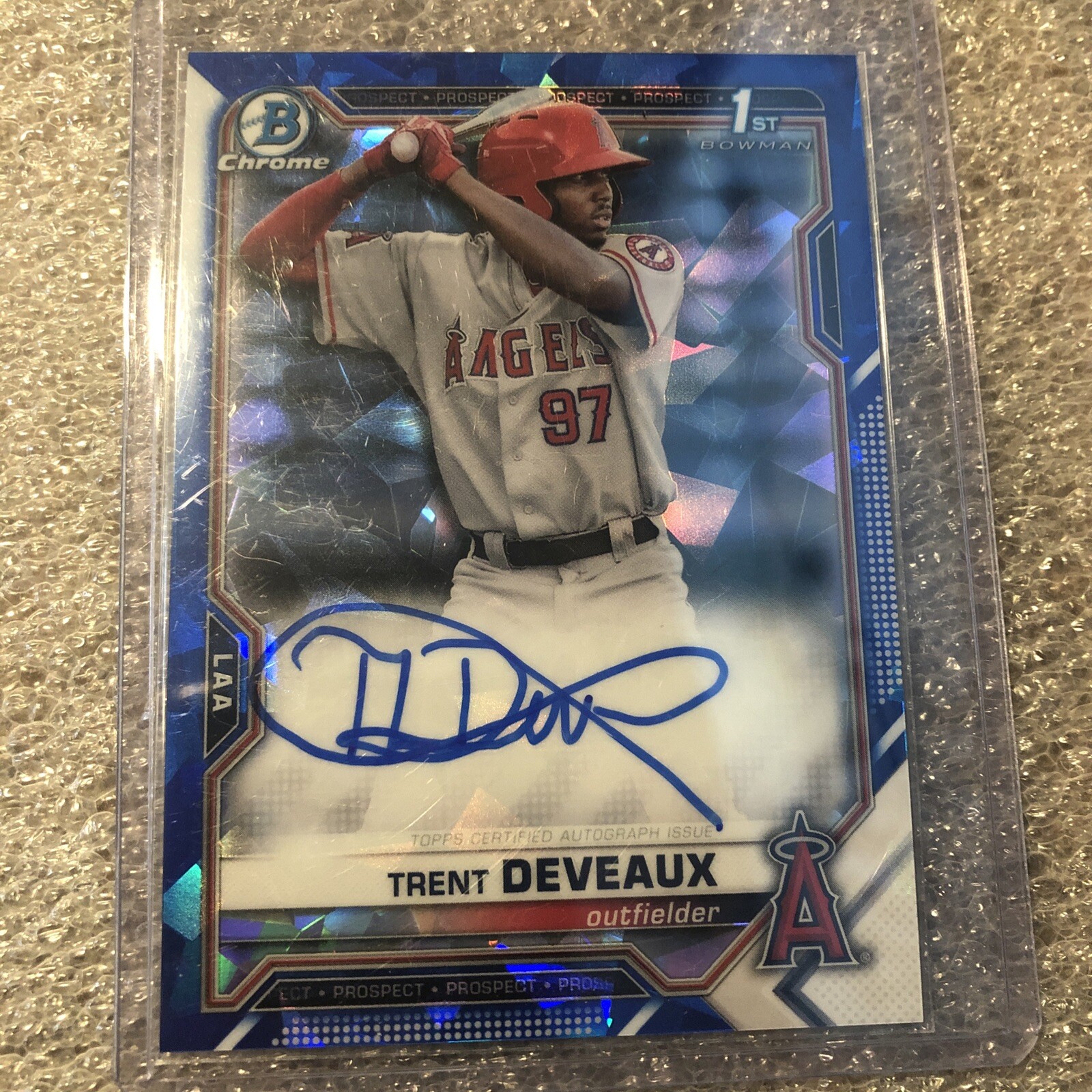 TRENT DEVEAUX 2021 Bowman Chrome Sapphire 1st BOWMAN AUTO AUTOGRAPH