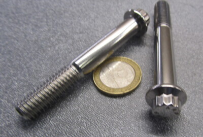 12 Point Flanged Ferry ARP Bolt, Stainless Steel, PT, 3/8''-16 x 2 3/4'' L. 2 pcs