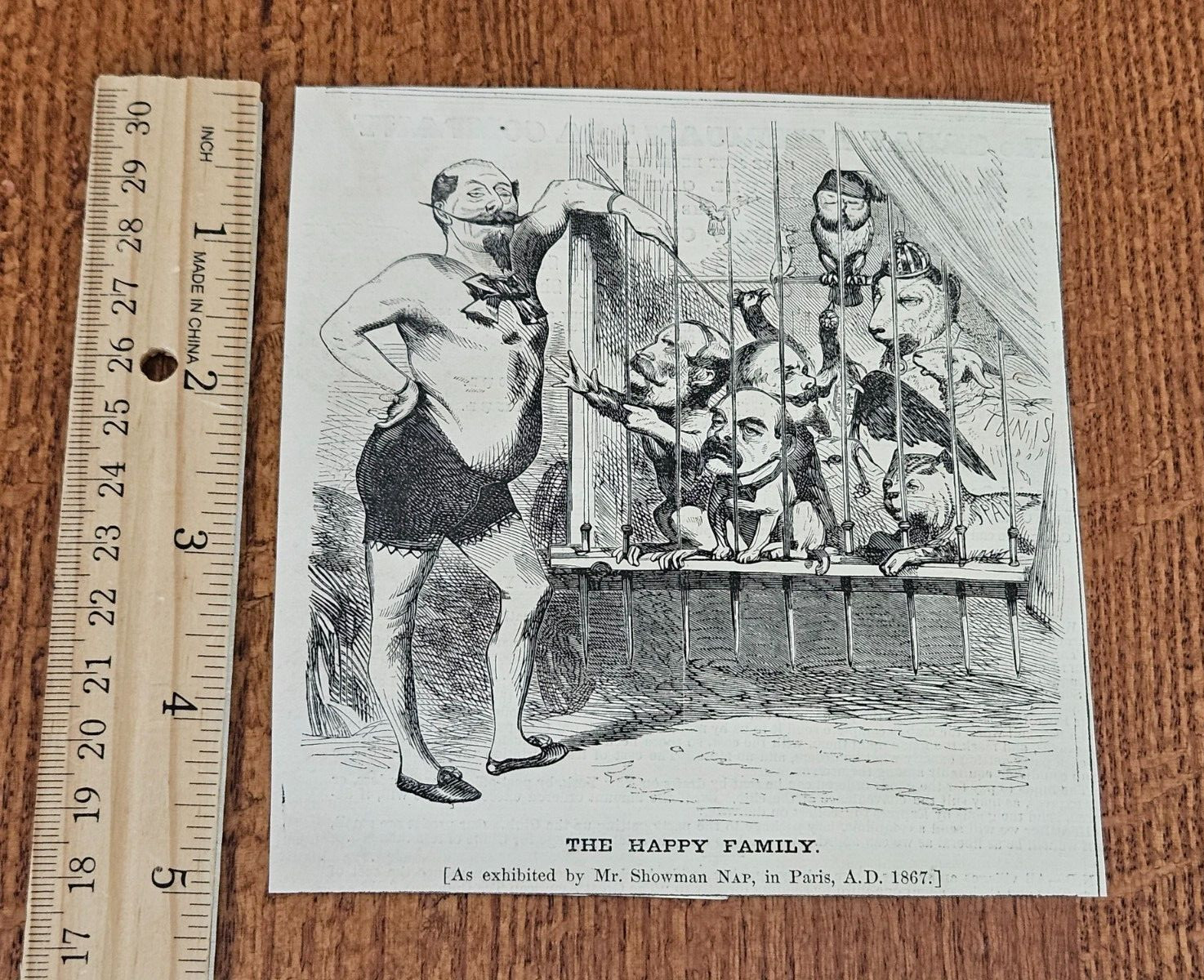 Harper's Weekly 1867 Cartoon Sketch THE HAPPY FAMILY