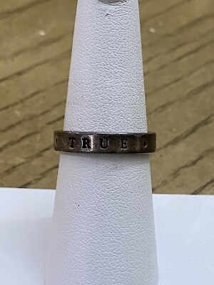 BSD 925 Sterling Silver Signed - Vintage True Love Waits Purity Band Ring Sz 10