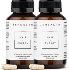 2 Pack - JSHealth Vitamins Hair & Energy Formula Hair Vitamins for Women and Men