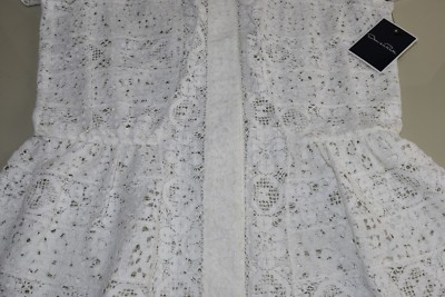 Haut à Empiècement (Peplum) Oscar De La Renta 1990 – Dentelle Blanche, Taille 4-6